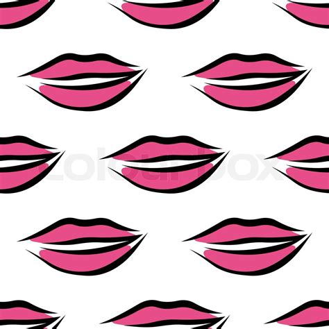 Sexy Parted Female Lips Seamless Pattern Stock Vector Colourbox