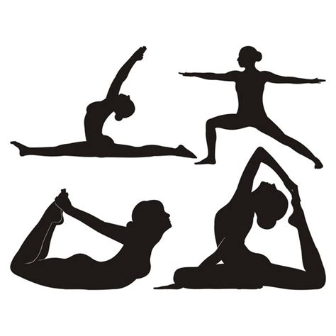 yoga pose black silhouette vector  welovesolo