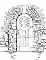 Gate Garden Coloring Drawing Pages Getdrawings Template sketch template
