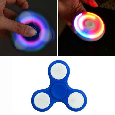 light  color flashing led fidget spinner tri spinner hand spinner finger spinner toy stress