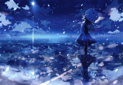 dark blue sky anime scenery wallpapers wallpaper cave