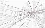 Perspective Point Drawing Easy Vanishing Prospettiva Centrale Simple Railroad Illustration Draw City Drawings Example Sketches Punto Examples Di Sketch Vista sketch template
