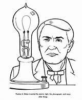 Edison Thomas Coloring Pages History Printable Usa Printables People Alva Famous Clipart Drawing Light Bulb Grade Americans Jefferson Newton Sheets sketch template