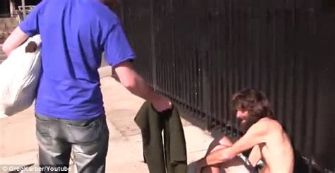 abercrombie and fitch s brand readjustment filmmaker hands out their clothes to la homeless in