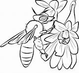 Bees Flower Bestcoloringpagesforkids Coloringhome sketch template