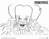 Pennywise Tueur Danieguto Scary Bettercoloring Colorier sketch template