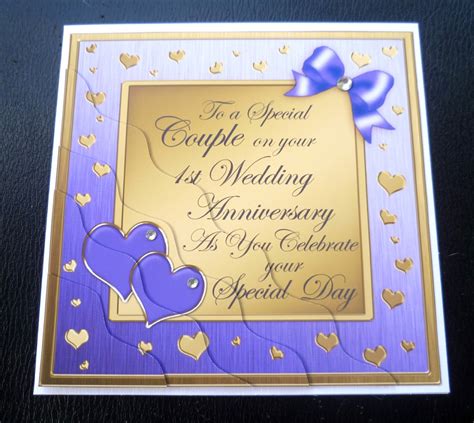 Special Couple 1st Wedding Anniversary Card 4 Colours Ebay