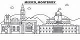 Monterrey Vector Illustrations Mexico Illustration Vectors Skyline Linear Architecture Line Dreamstime Cityscape Landmarks City Clipart Royalty Clip sketch template