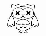 Halloween Owl Para Colorear Dibujos Buho Dibujo Coloringcrew Con Coloring sketch template