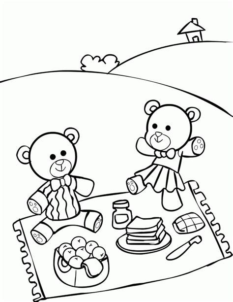 picnic food coloring pages coloring home