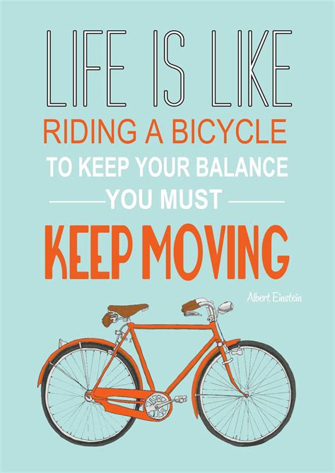 Life Is Like Riding A Bicycle Einstein Quote Bike Poster