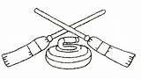 Curling Stone Outline Brooms Embroidery Large Stitchitize Embroiderydesigns Additional Extra sketch template