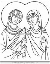 Felicity Perpetua Saints Thecatholickid Sts Catholic sketch template