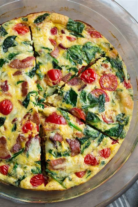 frittata bacon spinach tomato  swiss  place  find easy recipes