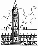 Canada Coloring Pages Building Parliament Colouring Buildings Ottawa Printable Honkingdonkey Sheets Houses Birthday Colour Print Dominion Choose Board Comments Entrance sketch template