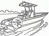 Boat Fishing Coloring Pages Printable Template Kids Steamboat Getdrawings sketch template