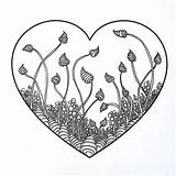 Zentangle Heart Designs Valentine Cute Drawing Pattern Series Valentines Always Choose Sooo Zinger Getdrawings sketch template