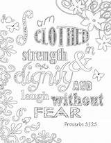 Coloring Proverbs 31 Sheets Pages Bible Adult Colouring Color Verse Etsy Quotes Scripture Quote Strength Clothed Dignity Template Am Choose sketch template