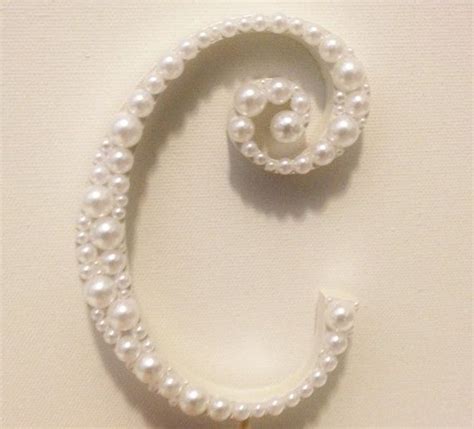 Curly Pearl Monogram Wedding Cake Topper Font 2 Wood