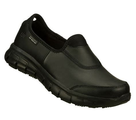 skechers wide width fit shoes work black women memory foam slip