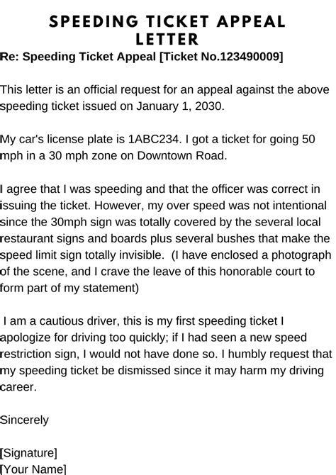speeding ticket sample letter  judge  reduce fine