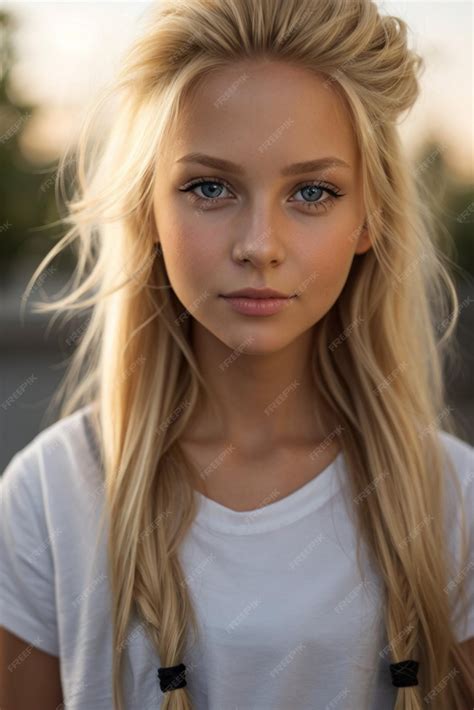 Premium Ai Image Swedish Girl Portrait Closeup Blonde Girl