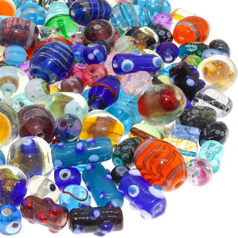 pcs assorted glass beads  jewelry making adults large  small bulk glass beads