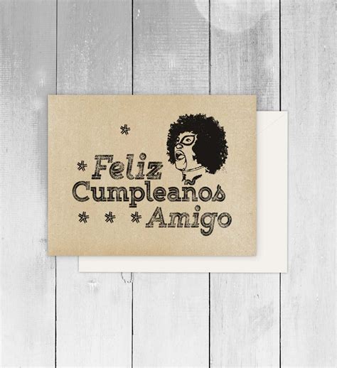 spanish greeting cards birthday cumpleanos bilingual tarjeta etsy espana