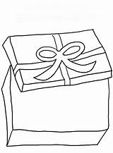 Gift Coloring Pages Box Ribbon Boxes sketch template