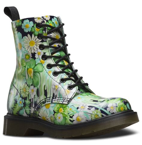 dr martens pascal floral ankle boots womens leather ankle boots green ankle boots genuine