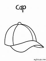Coloring Baseball Cap sketch template