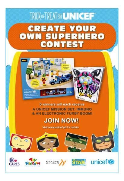 trick or treat for unicef create your own superhero contest