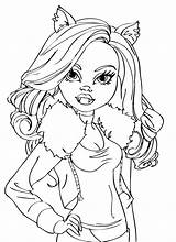 Coloring Monster High Pages Clawdeen Dolls Wolf Girl Girls Sheets Chibi Colouring Printable Scary Dibujos Print Kids Para Drawing Colorear sketch template