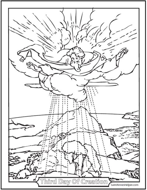 creation coloring   day  creation bible coloring page