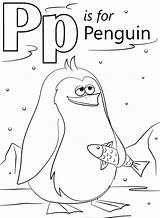 Letter Penguin Coloring Pages Kids Printable sketch template