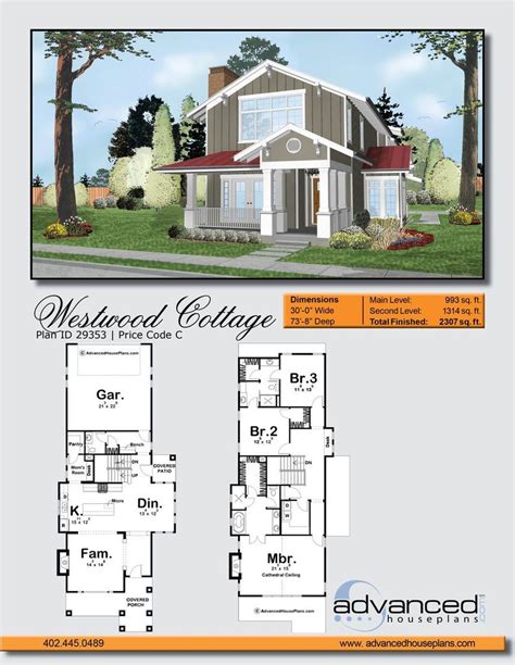wide  narrow lot house plan features thoughtful room arrangements