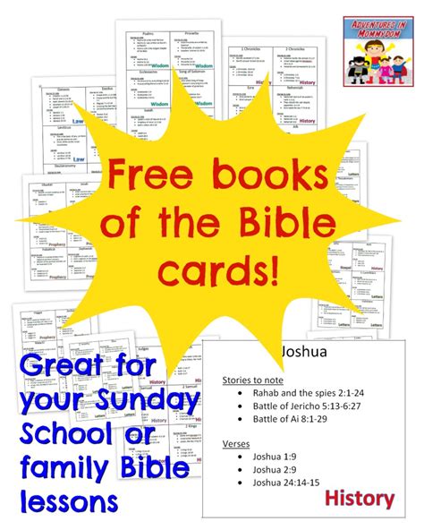 printable books   bible cards