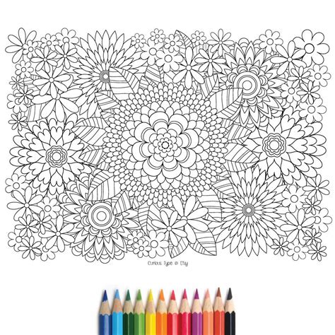 full page colouring vector  file instant  etsy etsy