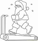 Santa Coloring Treadmill Claus Coloringpages101 Pages Christmas sketch template