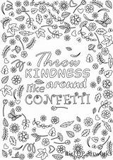Kindness Pages Sheets Confetti Adult sketch template