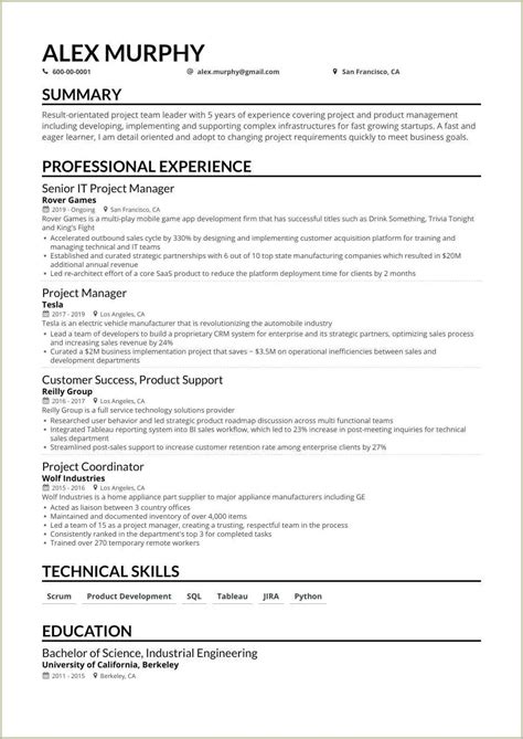 manager resume short  engaging pitch   resume gallery