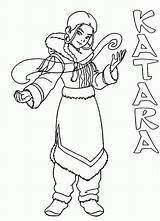 Coloring Bender Avatar Katara Popular Last Coloringhome sketch template