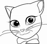 Talking Cat Coloring Pages Girl Printable Angela Categories Cartoon sketch template