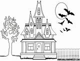 Coloring Haunted sketch template