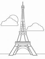 Eiffel Coloring Pages Tower Printable Kids sketch template