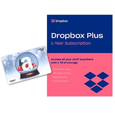 dropbox  tb storage  year subscription   amazon gift card  techbargains