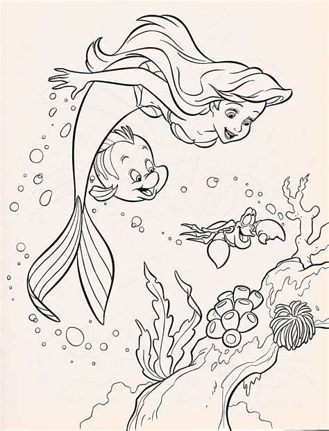 mermaid flounder coloring pages