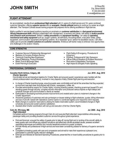 professional resume template   flight attendant