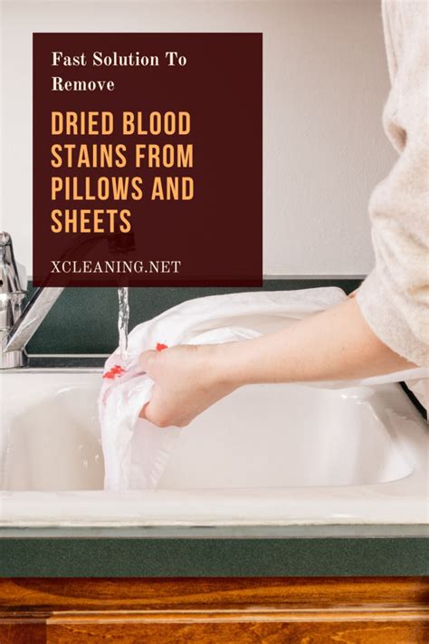 fast solution  remove dried blood stains  pillows  sheets