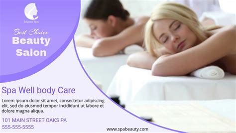copy  violet spa display facebook cover video template postermywall